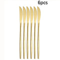 Axyaa 6pcs/30pcs Golden Stainless Steel Cutlery Set