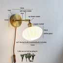Axyaa White Glass LED Wall Lights Modern Nordic Interior Rotate Up Down Lighting