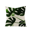 Axyaa Green Leaf Linen Pillow Cover - Stylish Sofa Decor & Home Accent