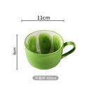Axyaa Cartoon Watermelon Fruit Ceramic Mug - Cute Breakfast Office Coffee Cup