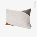 Axyaa Luxe Orange Gray Stitch Pillow for Stylish Living Room Decor