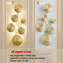Axyaa Gold Lotus Leaf LED Wall Sconce - Modern Living Room Decor Lighting