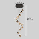 Axyaa Crystal Stair Chandelier LED Ceiling Lamp for Living Room