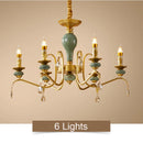 Axyaa Mediterranean Ceramic Crystal Chandelier - Elegant Lighting Fixture
