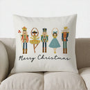 Axyaa Merry Bright Christmas Ornament Pillow Cover for Sofa Bedroom Car