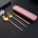 Axyaa Stainless Steel Portable Cutlery Set for Home, Picnics & Students – 3pcs