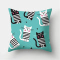 Black Cat Pattern Pillowcase for Sofa Decor Axyaa Brand