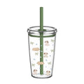 Axyaa Tritan Tumbler Cup with Straw & Lid Transparent Plastic for Cold Beverages