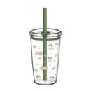 Axyaa Tritan Tumbler Cup with Straw & Lid Transparent Plastic for Cold Beverages