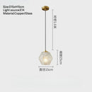Axyaa Gold Copper Glass Pendant Lamp Minimalist Luxury Chandelier for Home Decor