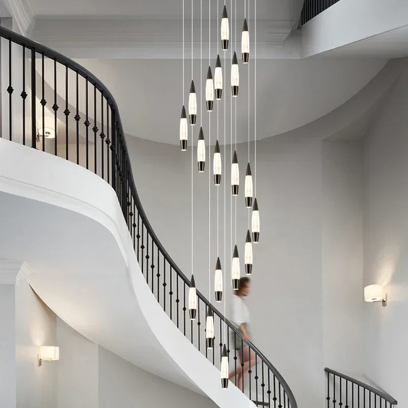 Axyaa Modern LED Staircase Chandelier for Living Room, Dining Room, Kitchen