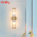 Axyaa Crystal Corner Wall Lamp Sconce - Modern Bedroom Living Room LED Lighting