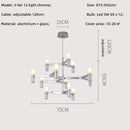 Axyaa Metal Pendant Chandelier: Modern Luxury G9 LED Lighting Fixture