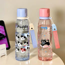 Axyaa Cartoon Plastic Water Bottle With Straw: Large Capacity Portable Sports Cup