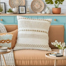 Axyaa Bohemian Circle Jacquard Embroidery Pillow Covers - 45X45 Linen Cotton Decor