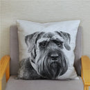 Axyaa Cute Schnauzer Print Pillowcase Cover