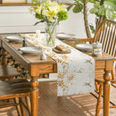Axyaa Bamboo Leaves Hummingbird Table Runner - Farmhouse Dining Wedding Party Decor