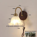 Axyaa Glass LED Wall Light with Pull Chain Switch for Bedroom Hallway