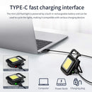 Axyaa LED Lantern Flashlight Keychain USB Rechargeable Compact Outdoor Emergency Light