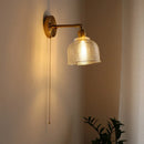 Axyaa Glass Wall Sconce Light Fixtures Copper Nordic Bedside Lamp