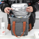 Axyaa Large Lunch Bag: Waterproof Nylon, Picnic Shoulder Tote for Food Storage
