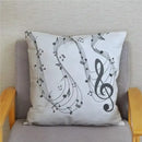 Axyaa Cartoon Sheet Music Printed Cushion Cover for Bedroom and Living Room