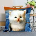 Axyaa Pet Cat Bed Pillowcase - Cute Animal Printed Cushion Cover