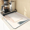 Axyaa Diatomite Kitchen Mat: Flowers Pattern Table Decor & Cup Holder