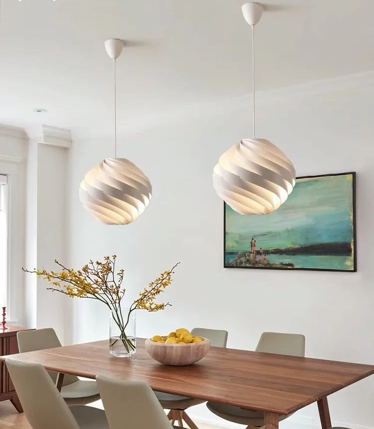 Axya Turbo Pendant Light: White Globe Hanging Lamp for Home Decor & Bedroom