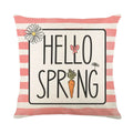 Axyaa Spring Rabbit Pillowcase 45x45cm Decorative Linen Sofa Cushion Cover