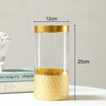Axyaa Honeycomb Glass Vase: Decorative Hydroponics Flower Pot for Artificial Floral Arrangements
