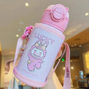 Axyaa Kids Thermos Insulated Cup with Sleeve - Portable Stainless Thermal Bottle