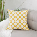 Axyaa Yellow Geometric Floral Embroidered Cushion Cover - 45x45cm