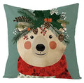 Axyaa Kawaii Flower Linen Pillow Case 45x45 cm Cute Animal Cushion Cover