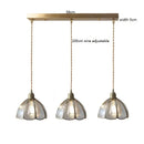 Axyaa Nordic Copper Pendant Light Clear Glass Vintage American Style Lamp