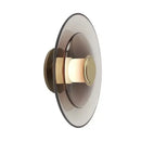 Axyaa Amber Glass Disc Wall Lamp LED Sconce Lighting Fixture for Modern Minimalist Indoor Decor