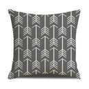 Axyaa Grey Geometric Linen Cushion Cover for Sofa Living Room Decor