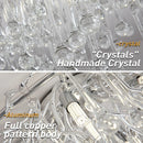 Axyaa Chrome Teardrop Crystal Ceiling Chandelier - Modern Luxury Branch Crystal Chandeliers