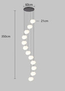Axyaa Nordic Cream Pebble Chandelier for Dining Room, Staircase & Indoor Lighting