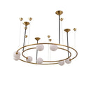 Axyaa Modern LED Round Chandelier Pendant Lights for Living Room and Bedroom
