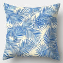 Axyaa Blue Leaf Sofa Cushion Cover Set of 4 - 17.7" Home Decor Pillowcase
