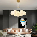Axyaa Magic Bean Nordic Cream Chandelier - Modern Bedroom Lighting