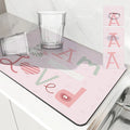 Axyaa Crabbit Lines Desk Drain Pad: Non-slip Heat Resistant Kitchen Mat