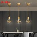Axyaa Crystal LED Pendant Chandelier: Nordic Iron Lighting Fixture for Home Decor & Aesthetics
