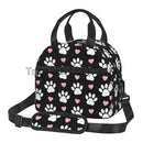 Axyaa Dog Paw Print Insulated Lunch Bag - Thermal Portable Bento Pouch