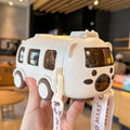 Axyaa Bus-Shaped Children's Sippy Cup with Strap: Cute, Portable, Anti-Fall Drinking Bottle