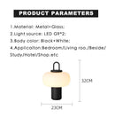 Axyaa Mushroom Table Lamp for Bedroom & Living Room, Nordic Design, Black & White, G9 Bulb