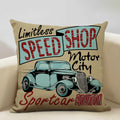 Axyaa Classic Cars Print Cushion Cover 45X45CM Pillowcase Linen Throw Pillow
