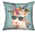 Axyaa Cute Animal Pattern Pillow Covers with Sunglasses for Sofas, Bedrooms, Cars