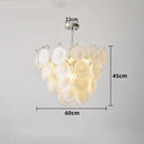 Axyaa Glass Chandeliers: Round LED Vintage Pendant Light for Dining Room & Kitchen